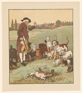 Man en groep honden staan rondom een doodgeschoten hond