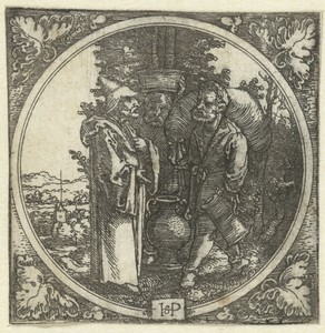 Man en twee knechten of dragers