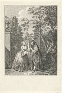 Man en vrouw bij de ingang van een tuin