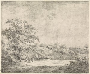 Man en vrouw in heuvelachtig landschap