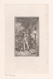 Man en vrouw met kaars in de deuropening