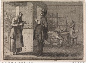 Man en vrouw voeren een gesprek in de deuropening