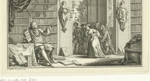 Man in bibliotheek