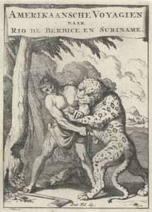Man in gevecht met een panter