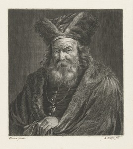 Man met baard en bontmuts