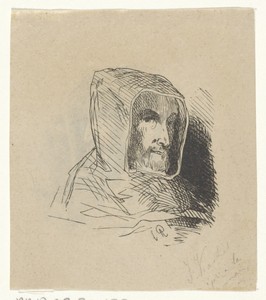 Man met een capuchon en een baard