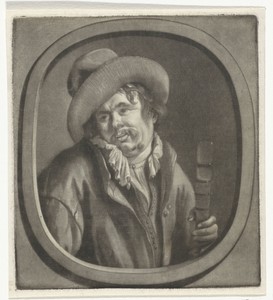 Man met een glas in de hand