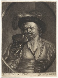 Man met een lege roemer