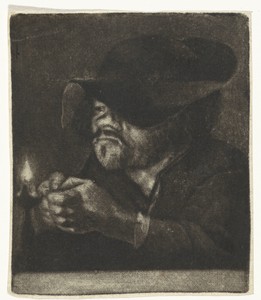 Man met een olielamp