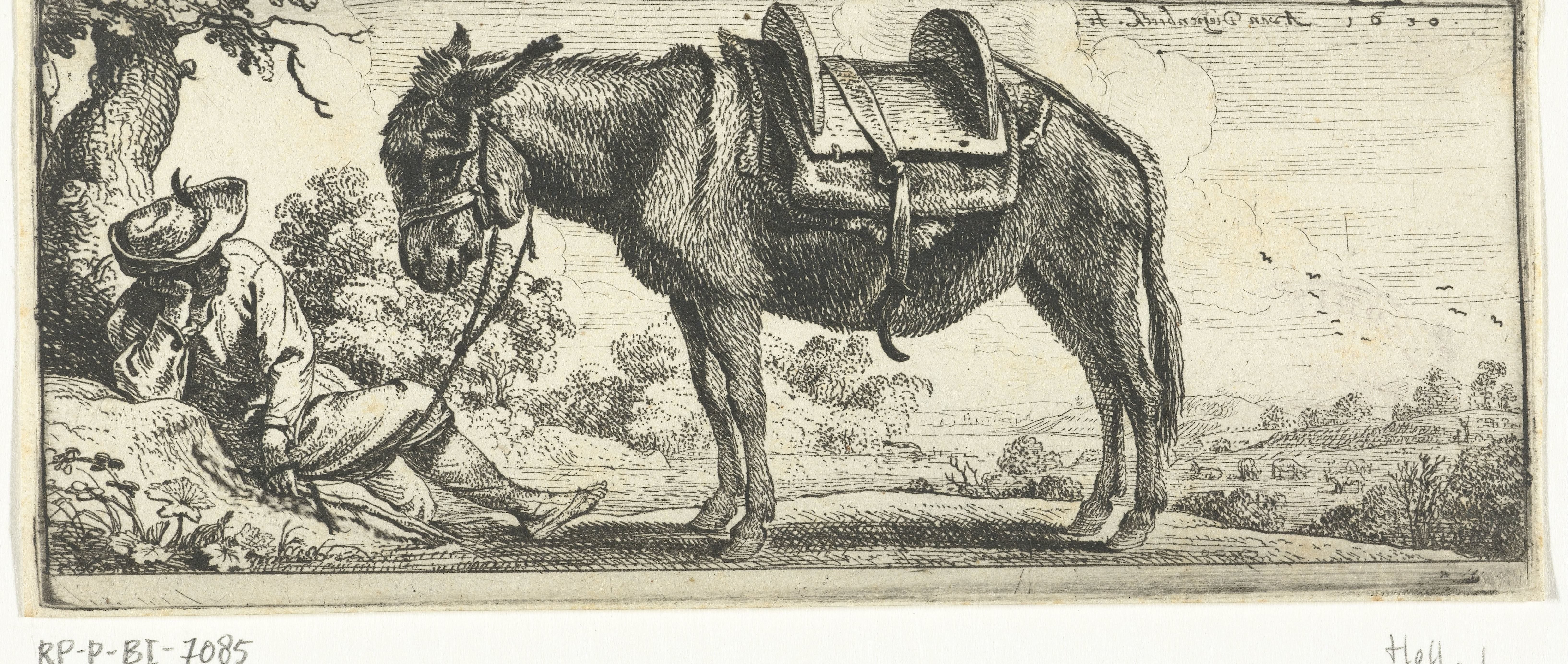 Man met ezel by Abraham van Diepenbeeck