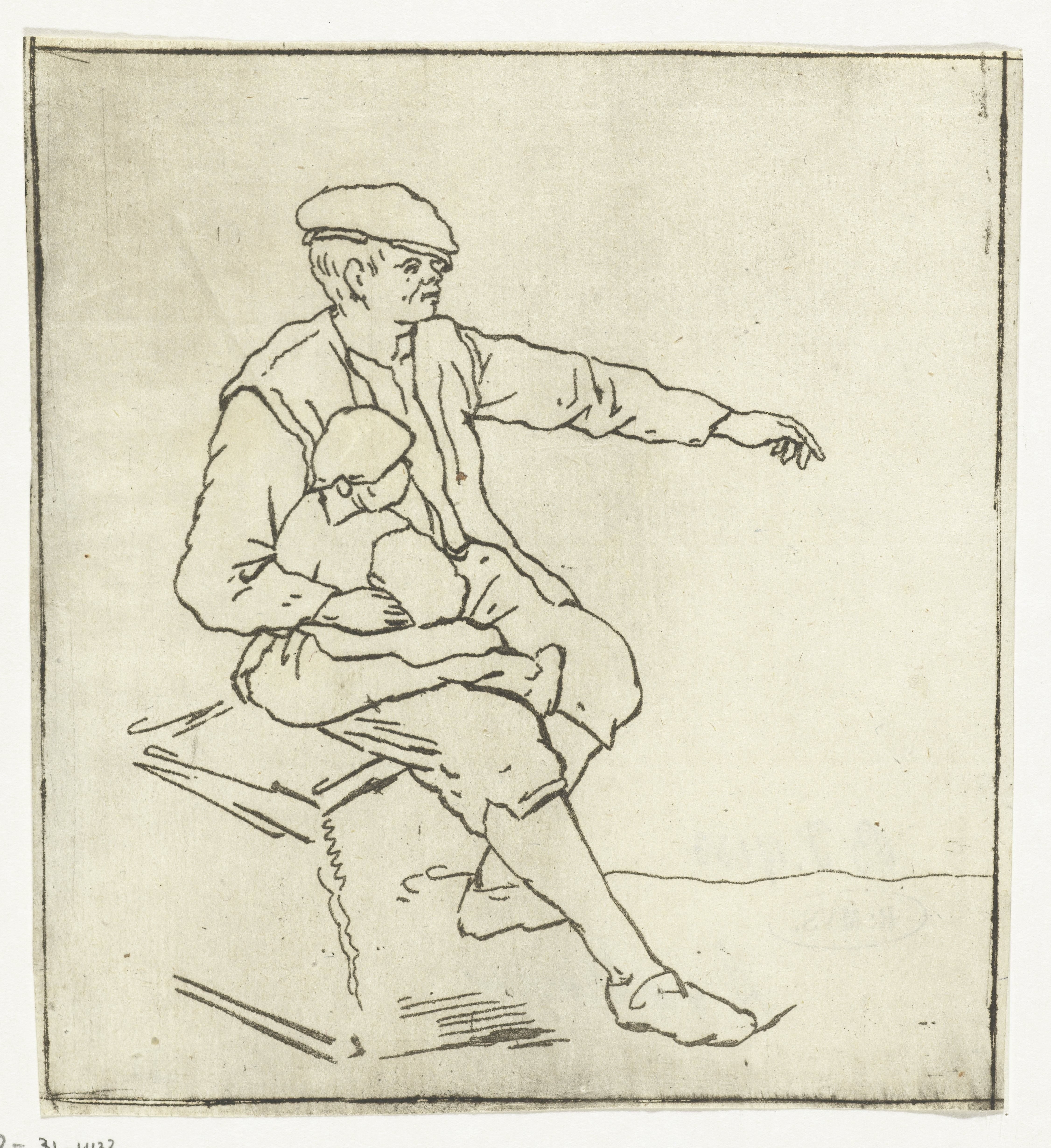 Man met kind by Anthonie van den Bos
