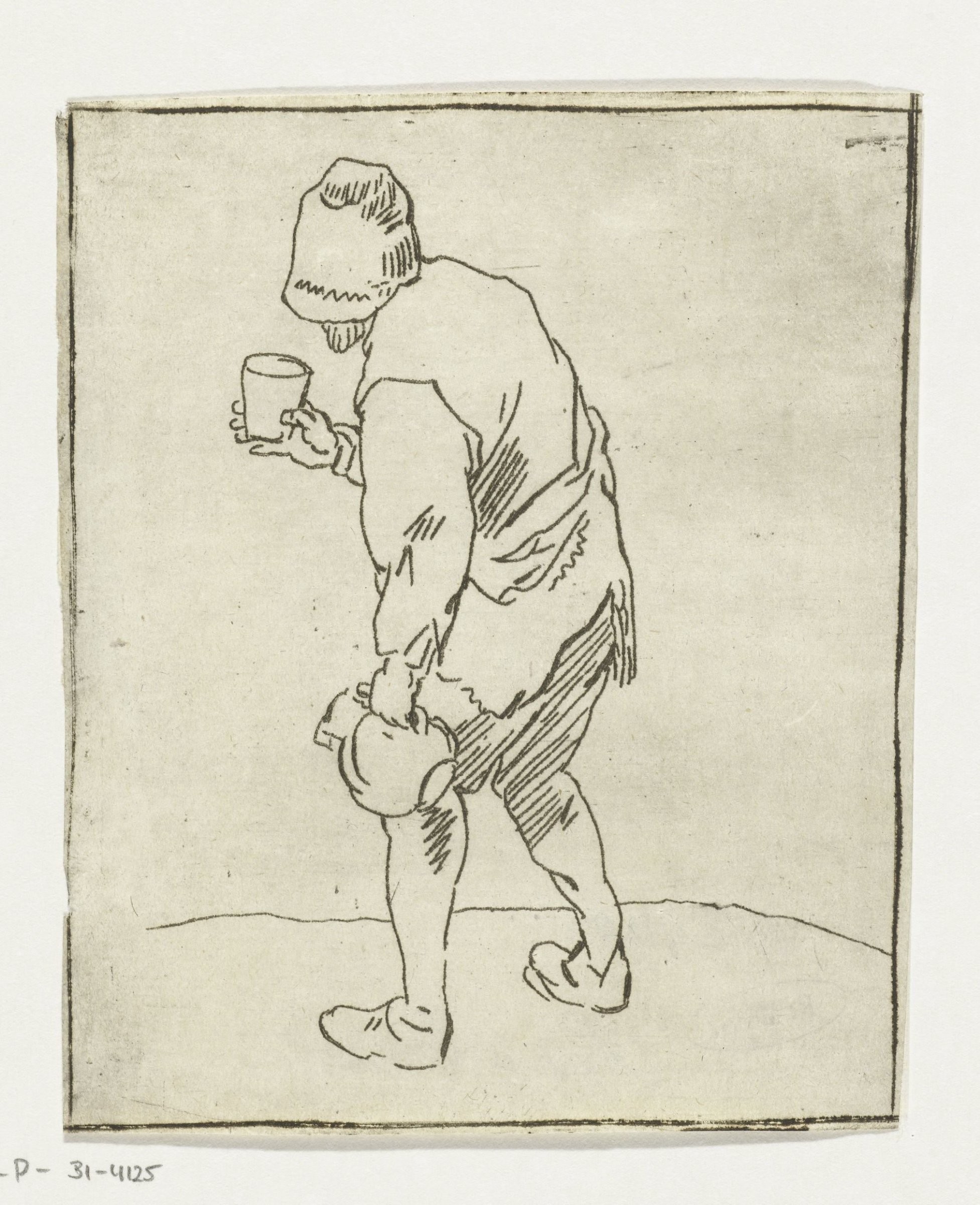Man met kruik en glas by Anthonie van den Bos