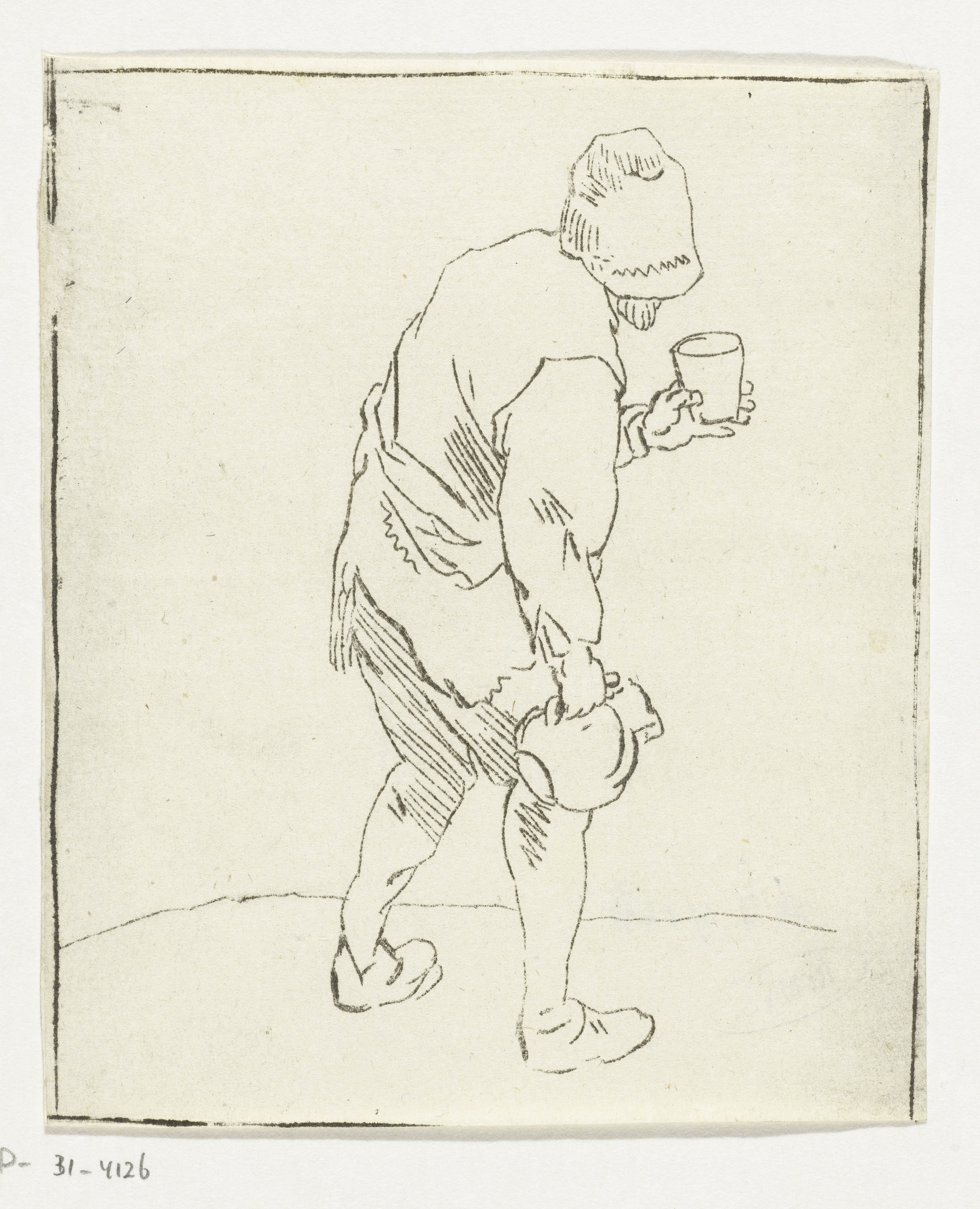 Man met kruik en glas by Anthonie van den Bos