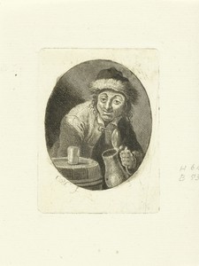 Man met schenkkan en glas