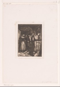 Man met voetboog in een interieur