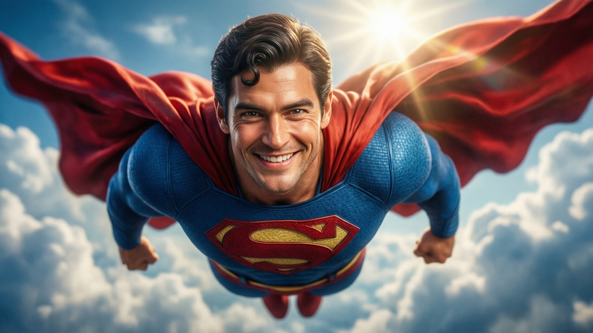 Man of Steel Soaring by Wallpapers.art Studio