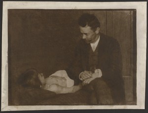 [Man Seated Beside Supine Child]