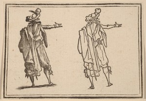 Man Seen from Behind with His Right Arm Extended