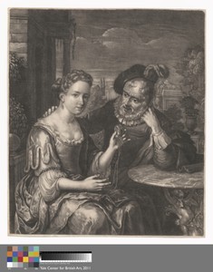 Man Showing a Miniature to a Girl