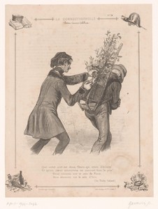 Man steelt bloemen van bloemenverkoper