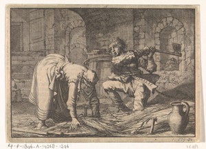Man te Grosz-Gerau doodt zijn moeder met een bijl terwijl zij in de kelder een strobed maakt, 1616