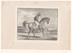 Man te paard in de woestijn