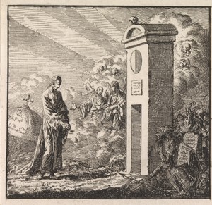Man voor de poort van de dodenwereld