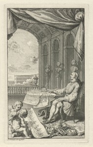 Man zittend aan een tafel met kaarten