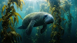 Manatee in Kelp Forest
