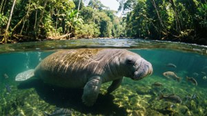 Manatee in Tropical River