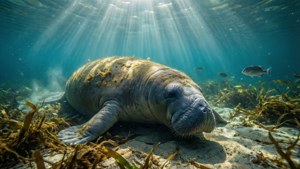 Manatee Resting on Seabed