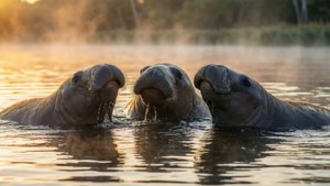 Manatees at Sunrise