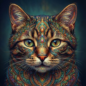 Mandala Cat Art