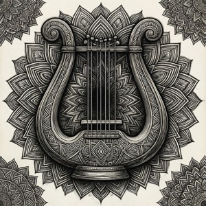 Mandala Lyre Ink