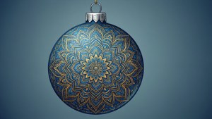 Mandala Ornament Blue Gold