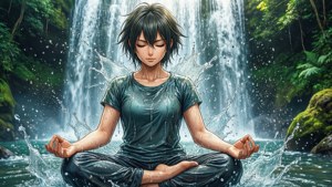 Manga Waterfall Meditation