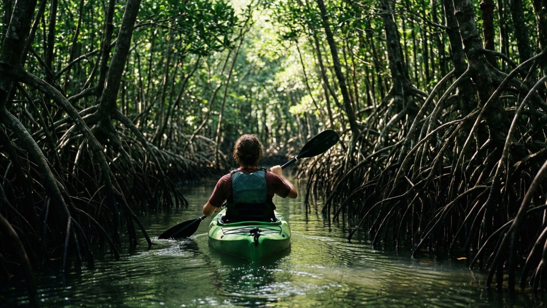 Mangrove Tunnel Kayak by Wallpapers.art Studio
