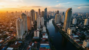 Manila Aerial Golden Hour