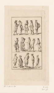 Mannelijke bedienden en een vrouw