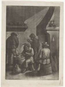 Mannen bij de haard