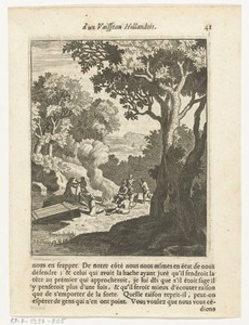 Mannen bij een kampvuur