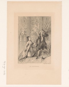 Manon Lescaut en Chevalier des Grieux in een kamer