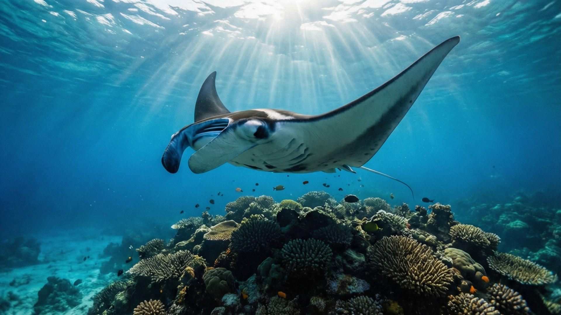 Manta Ray Encounter by Wallpapers.art Studio