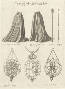 Mantels, scepters en insignes behorende bij de Orde van de Kousenband