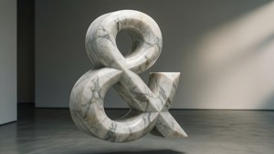 Marble Ampersand Sculpture