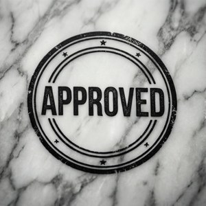Marble Background Approved Stamp