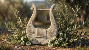 Marble Lyre with Olives