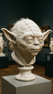 Marble Yoda Bust