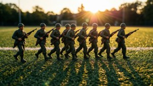 Marching at Sunset