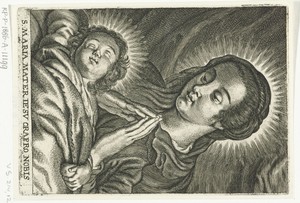 Maria aanbidt het slapende Christuskind